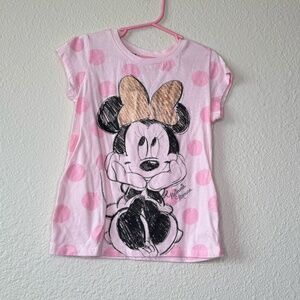 Minnie Mouse T-Shirt Pink With Pink  Polkadots